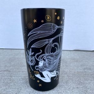 2019 Starbucks Black 7 Gold Tumbler Mug Cup